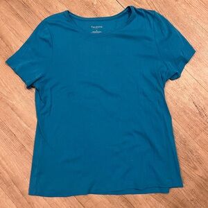 Talbots Blue Short Sleeve T Shirt Cotton Top XL